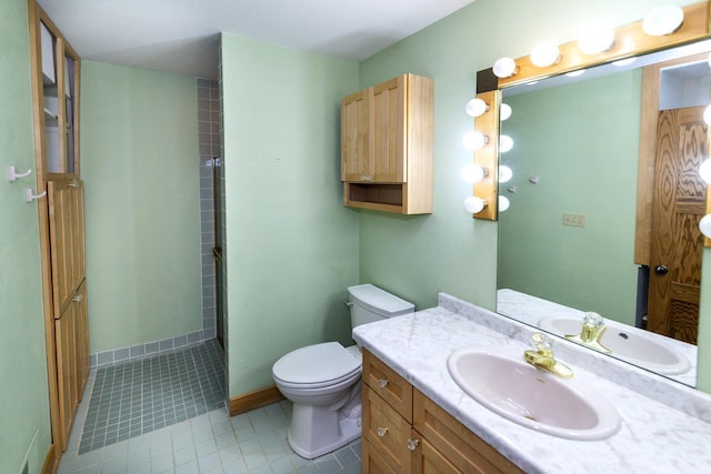 3381 S Highpointe Dr, New Berlin, WI 53151 - full bath with vanity, tile patterned flooring, and a shower