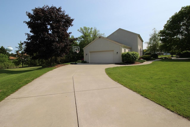 1000 Ridge Rd, Waukesha, WI 53186 - view of side of property with a lawn, a garage, and concrete driveway