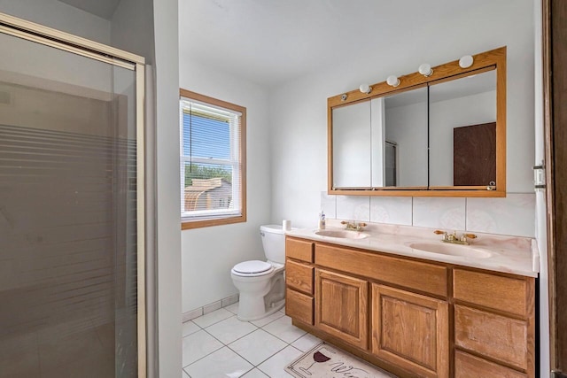 9335 W County Line Rd Unit 9325, Milwaukee, WI 53224 - bathroom with double vanity, a stall shower, and tile patterned flooring
