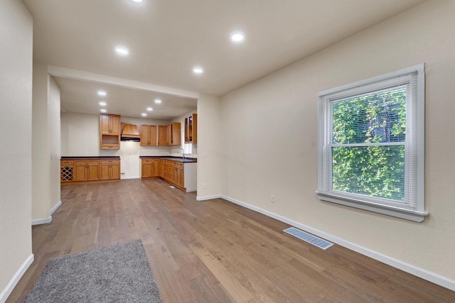 3124 N 29th St, Milwaukee, WI 53216 - unfurnished living room featuring wood finished floors and recessed lighting