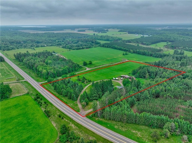 14097 W State Road 77, Hayward, WI 54843 - view of rural area with property parcel outlined