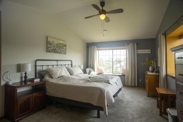 156 Pheasant Run Unit D-4, Johnson Creek, WI 53038 - carpeted bedroom with lofted ceiling and ceiling fan