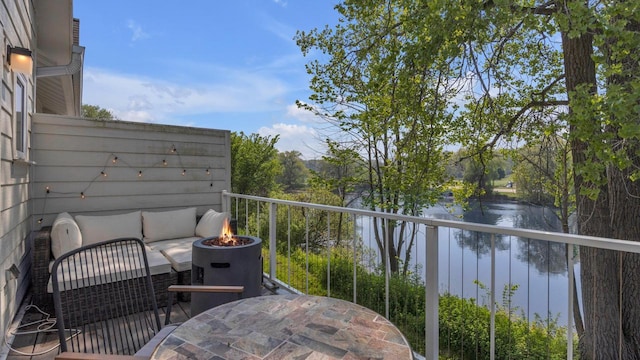 814 N 15th St Unit B, Sheboygan, WI 53081 - balcony featuring a fire pit and a water view