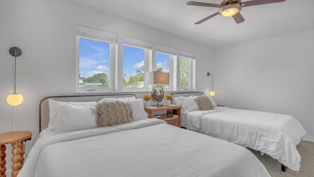 814 N 15th St Unit B, Sheboygan, WI 53081 - bedroom with carpet and a ceiling fan