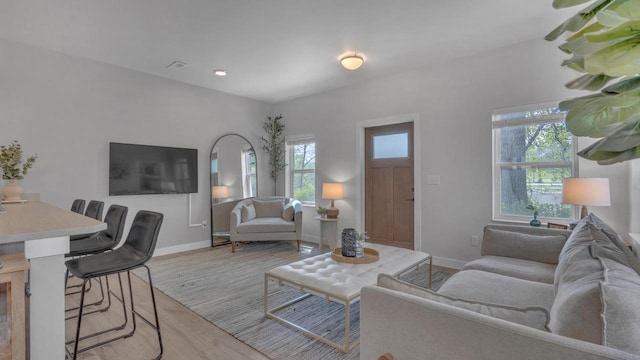 814 N 15th St Unit B, Sheboygan, WI 53081 - living room with light wood-type flooring and baseboards