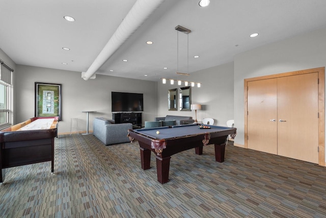 106 W Seeboth St Unit 702, Milwaukee, WI 53204 - playroom with recessed lighting, carpet floors, and billiards