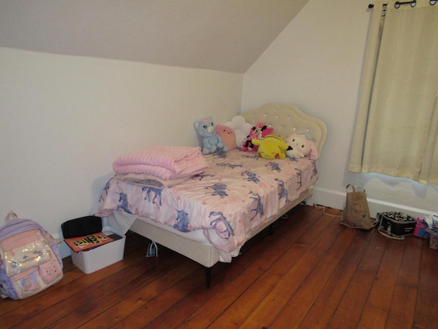 1326 N 11th St, Sheboygan, WI 53081 - bedroom with hardwood / wood-style floors and lofted ceiling