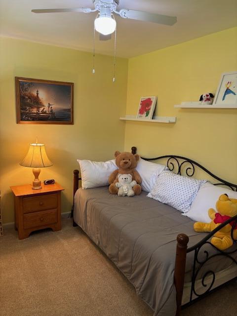 3415 N 105th St, Wauwatosa, WI 53222 - bedroom with carpet and a ceiling fan