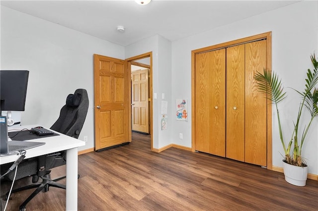 3713 Kingswood Ct, Eau Claire, WI 54701 - office area with wood finished floors and baseboards