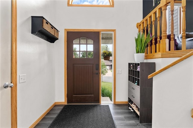 3713 Kingswood Ct, Eau Claire, WI 54701 - foyer entrance with dark wood finished floors and baseboards