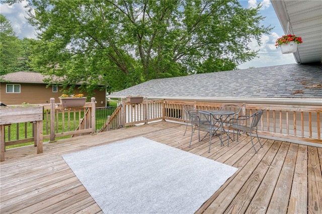 3713 Kingswood Ct, Eau Claire, WI 54701 - wooden terrace featuring outdoor dining space