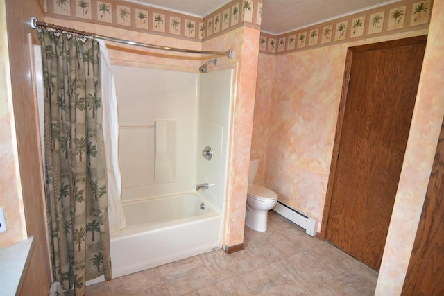 3917 Ross Ave, Weston, WI 54401 - full bath featuring a baseboard heating unit and shower / bath combination with curtain