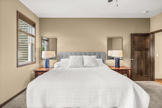 3830 Augusta Ct, Plover, WI 54467 - bedroom with carpet and ceiling fan