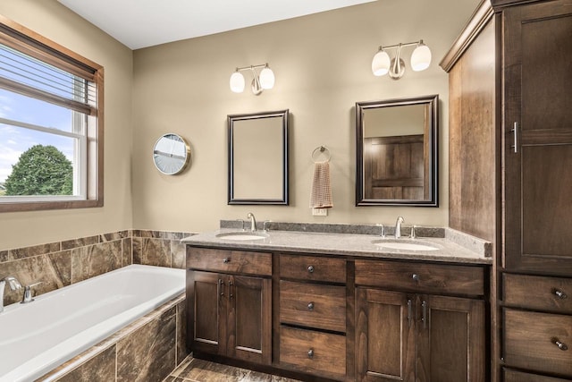 3830 Augusta Ct, Plover, WI 54467 - bathroom featuring double vanity and a bath