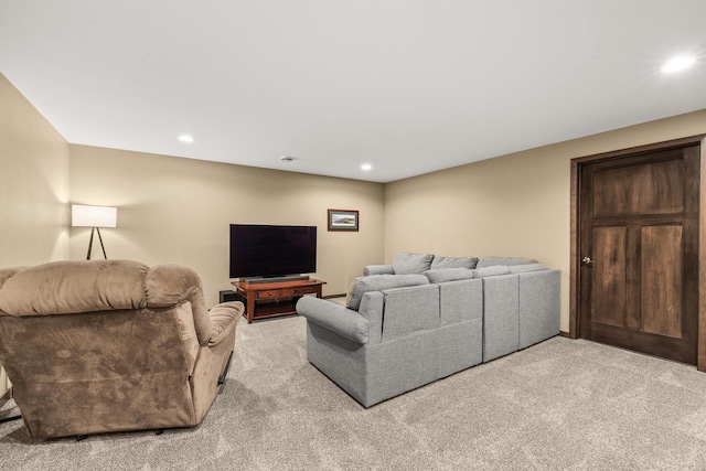 3830 Augusta Ct, Plover, WI 54467 - carpeted living area featuring recessed lighting