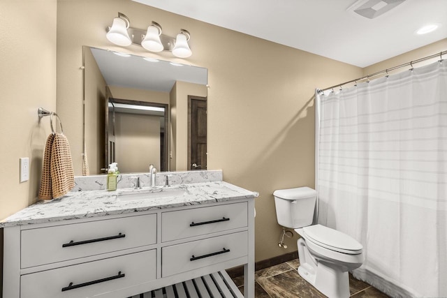 3830 Augusta Ct, Plover, WI 54467 - bathroom featuring vanity and a shower with shower curtain
