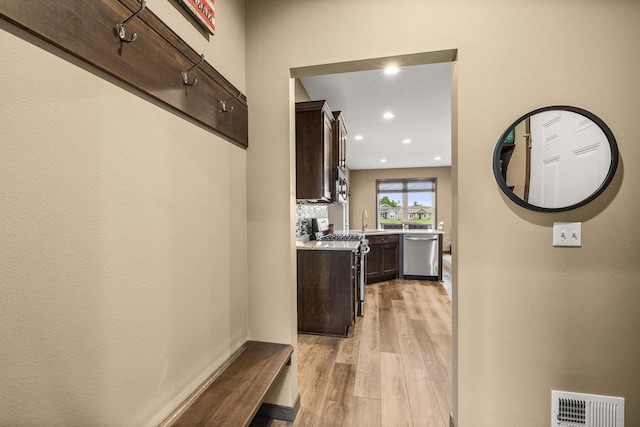 3830 Augusta Ct, Plover, WI 54467 - corridor with light wood-style flooring and recessed lighting
