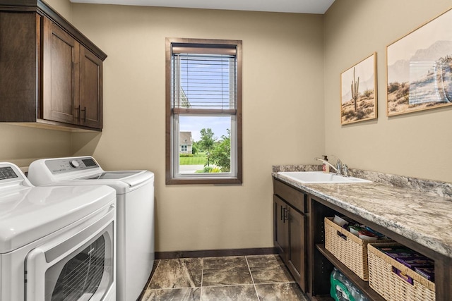 3830 Augusta Ct, Plover, WI 54467 - laundry area with cabinet space and washer and dryer