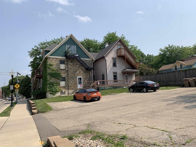 522-524 E Main St, Madison, WI 53703 - view of front of house featuring uncovered parking and stone siding