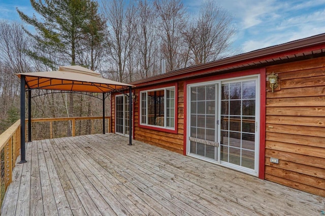 7760 N Thunder Point Rd, Hayward, WI 54843 - wooden terrace with a gazebo