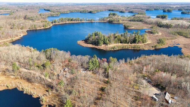 7760 N Thunder Point Rd, Hayward, WI 54843 - drone / aerial view of a large body of water and a forest