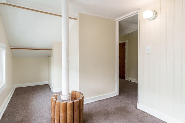 619 Middle St, Beloit, WI 53511 - hallway with carpet and vaulted ceiling