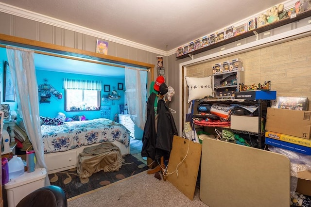 N8981 W Island Rd, Phillips, WI 54555 - carpeted bedroom with crown molding