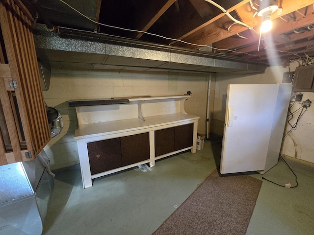 1440 4th St, Port Edwards, WI 54469 - unfinished below grade area featuring freestanding refrigerator and electric panel
