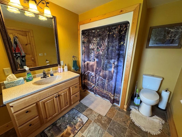 7376 Neils Rd, Sturgeon Bay, WI 54235 - bathroom with vanity and stone finish flooring