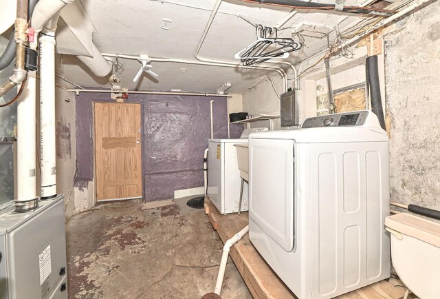 1721 Spring Pl, Racine, WI 53404 - laundry room featuring electric panel and washer and clothes dryer