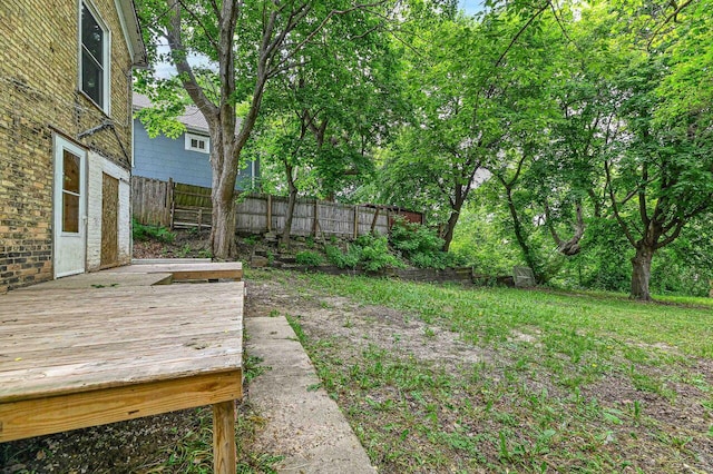1721 Spring Pl, Racine, WI 53404 - view of yard with a wooden deck
