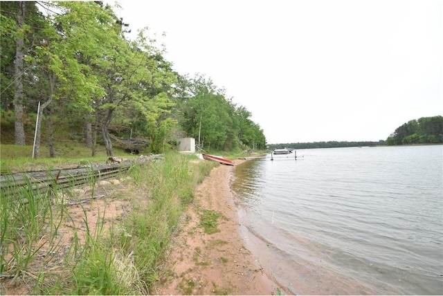 3777 N Deer Lake Dr, Danbury, WI 54830 - water view featuring a boat dock