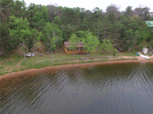 3777 N Deer Lake Dr, Danbury, WI 54830 - water view with a forest