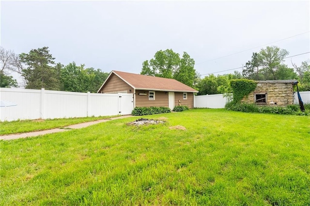 508 Evergreen St, Colfax, WI 54730 - fenced backyard with an outbuilding