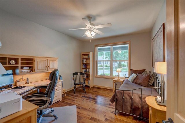 8201 Highview Dr, Madison, WI 53719 - office space featuring ceiling fan and light wood finished floors