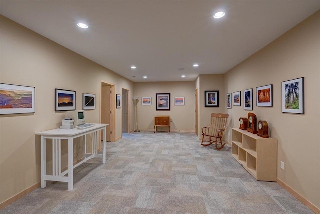 8201 Highview Dr, Madison, WI 53719 - corridor with recessed lighting and light colored carpet