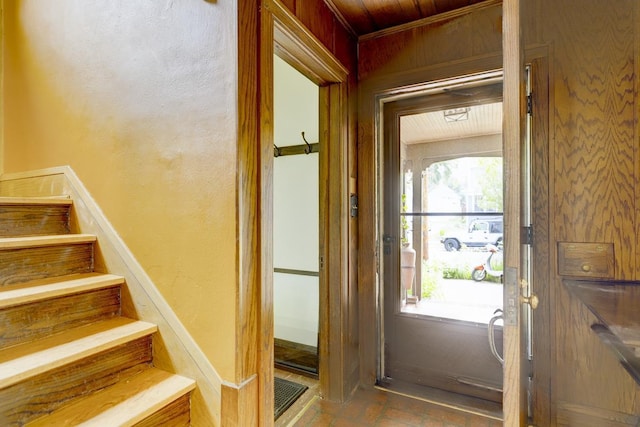 518 Maple Ave, Madison, WI 53704 - doorway featuring stairs and a textured wall