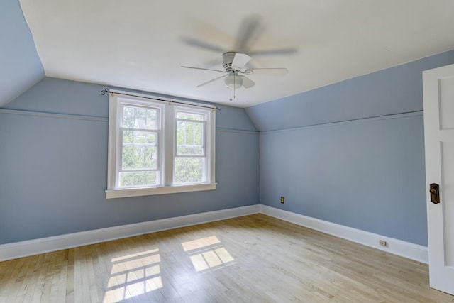 518 Maple Ave, Madison, WI 53704 - bonus room featuring vaulted ceiling, a ceiling fan, and light wood-style flooring