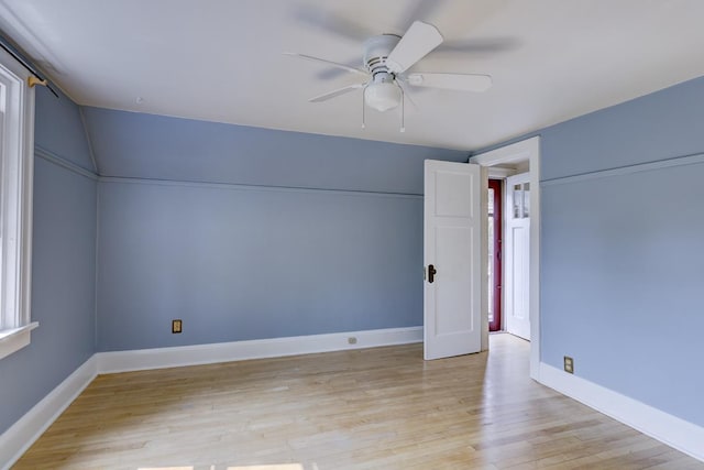 518 Maple Ave, Madison, WI 53704 - unfurnished bedroom featuring light wood-style floors and ceiling fan