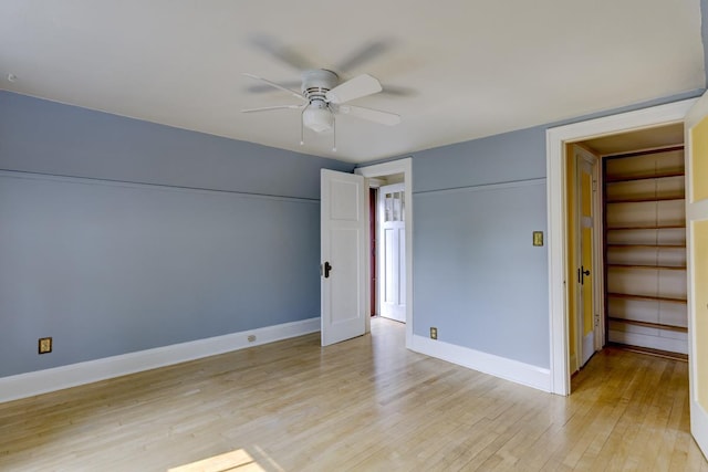 518 Maple Ave, Madison, WI 53704 - unfurnished bedroom with light wood-style floors and ceiling fan