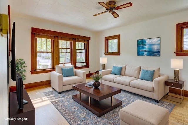 518 Maple Ave, Madison, WI 53704 - living area with light wood-type flooring and a ceiling fan