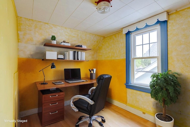 518 Maple Ave, Madison, WI 53704 - office area featuring light wood-style flooring and baseboards
