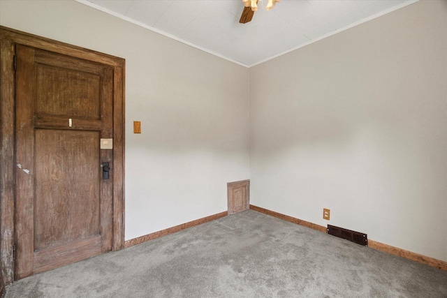 2140 N 64th St, Wauwatosa, WI 53213 - spare room with crown molding, carpet floors, and ceiling fan