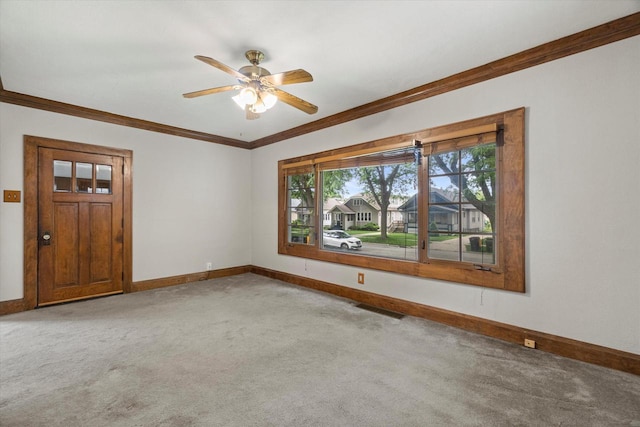 2140 N 64th St, Wauwatosa, WI 53213 - unfurnished room with carpet floors, crown molding, and ceiling fan