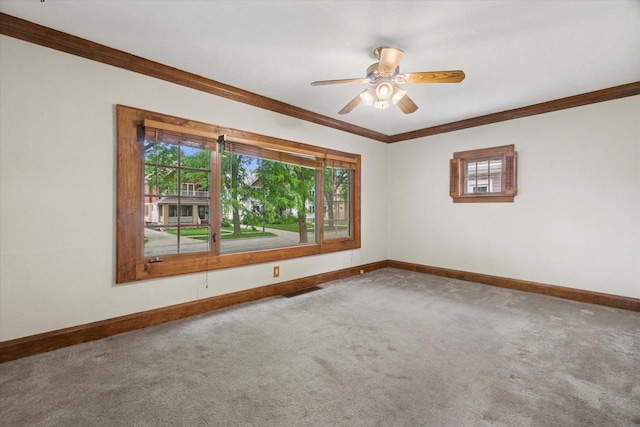 2140 N 64th St, Wauwatosa, WI 53213 - carpeted spare room with crown molding and a ceiling fan