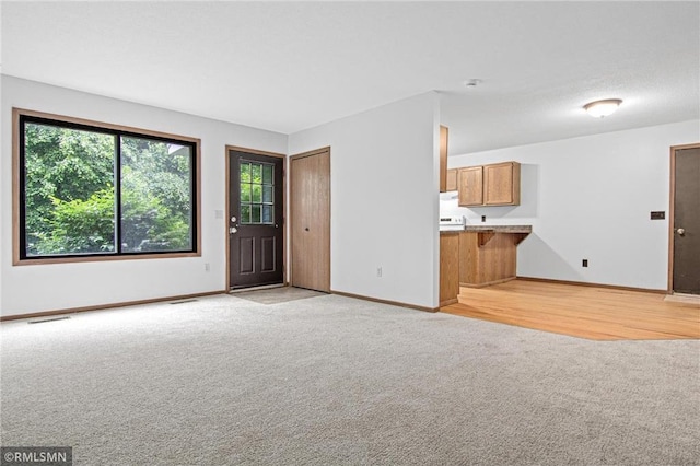 1754 Helena Rd, Oakdale, MN 55128 - unfurnished living room featuring light colored carpet and baseboards