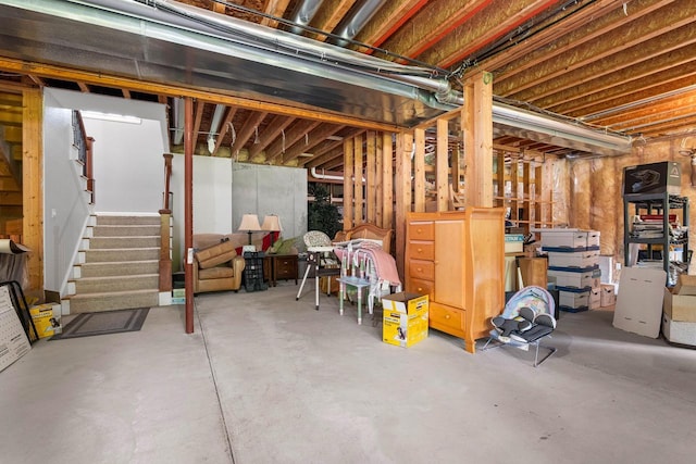 14595 Louis Corners Rd, Kiel, WI 53042 - unfinished below grade area featuring stairway