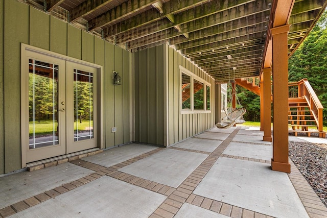 14595 Louis Corners Rd, Kiel, WI 53042 - view of patio with stairway and french doors