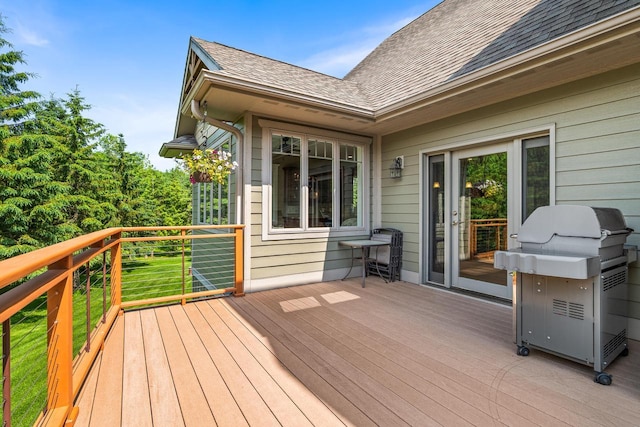 14595 Louis Corners Rd, Kiel, WI 53042 - wooden terrace with grilling area