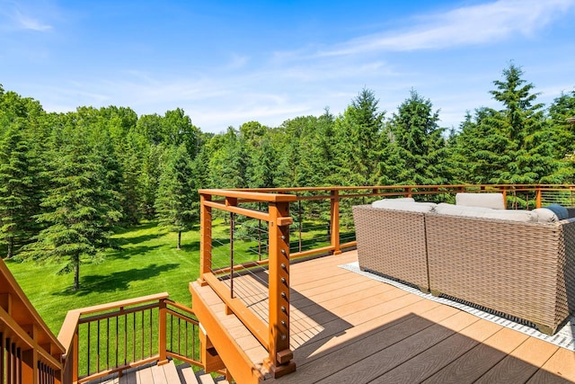 14595 Louis Corners Rd, Kiel, WI 53042 - wooden terrace with an outdoor hangout area and a lawn